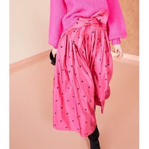 NWT Ulla Johnson Midi Silk-Blend Floral Aglae Skirt